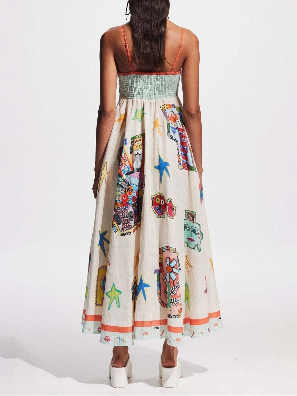 Women's 2026 New Casual Linen Print Long Dress - Picture 5 of 6